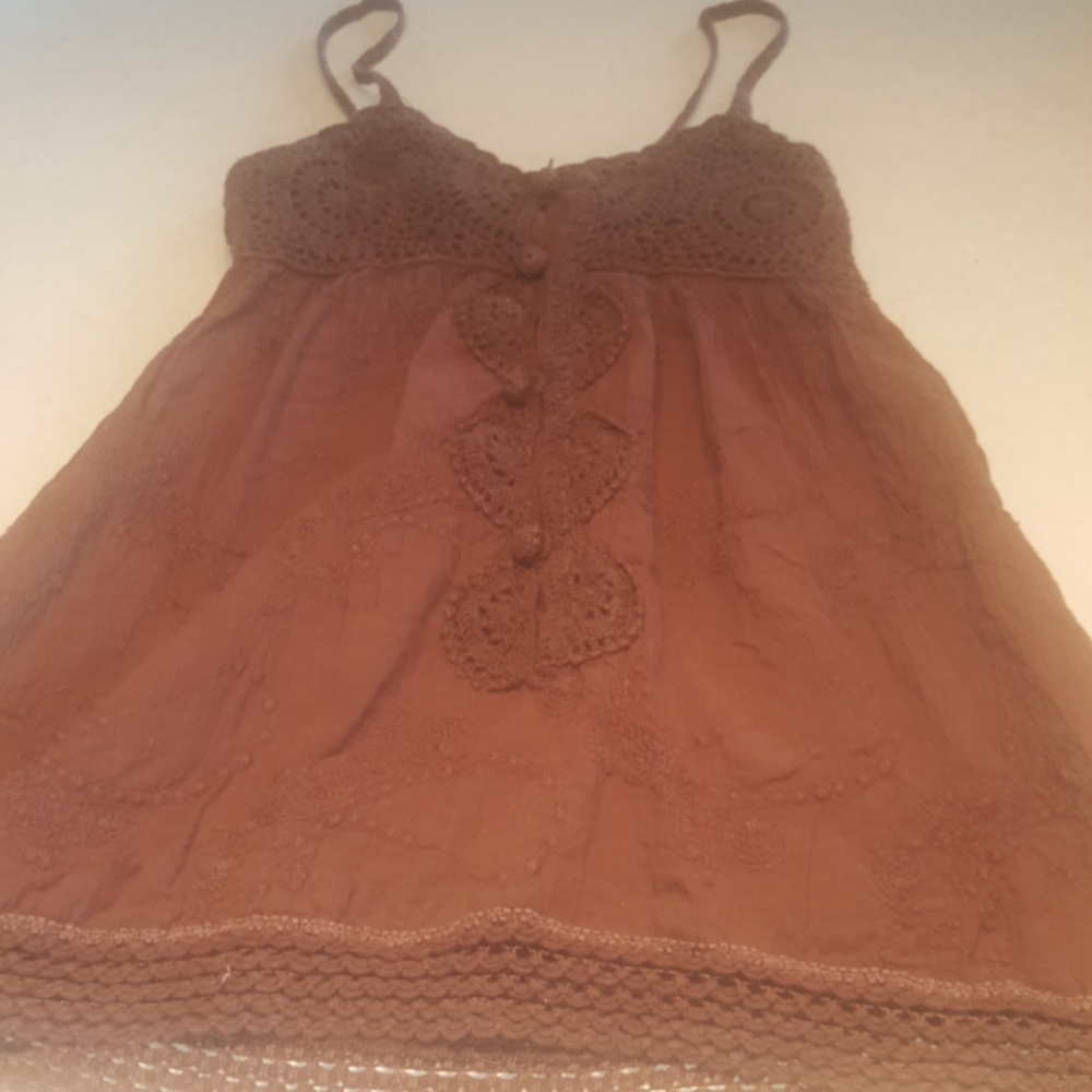 Crochet baby doll spaghetti strap top small